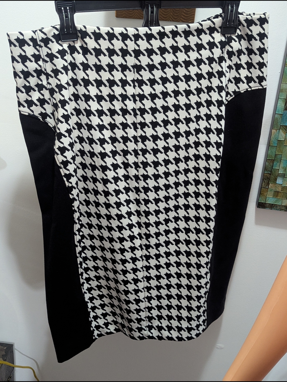 Michael Kors Black and White Houndstooth Skirt